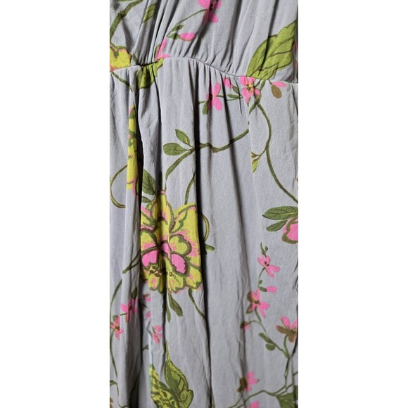Sweat Pea Womens Hi-Low Floral Maxi Dress Sleeveless Faux Wrap Gray Size Medium - Picture 9 of 12